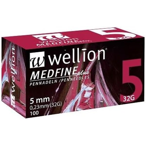 Wellion Medfine Plus 32G 5 Mm - Ago Penna Sterile Monouso Per Insulina Diabete-image