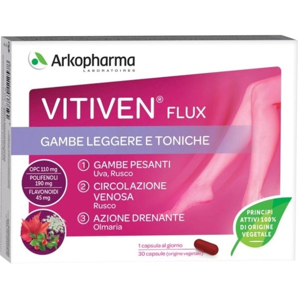 vitiven flux veinoflux 30 capsule - integratore alimentare per il benessere della circolazione venosa-image