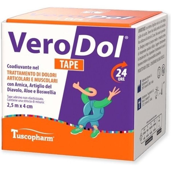 Verodol Tape - Trattamento Di Dolori Muscolo-Scheletrici E Articolari 2,5 M X 4 Cm-image