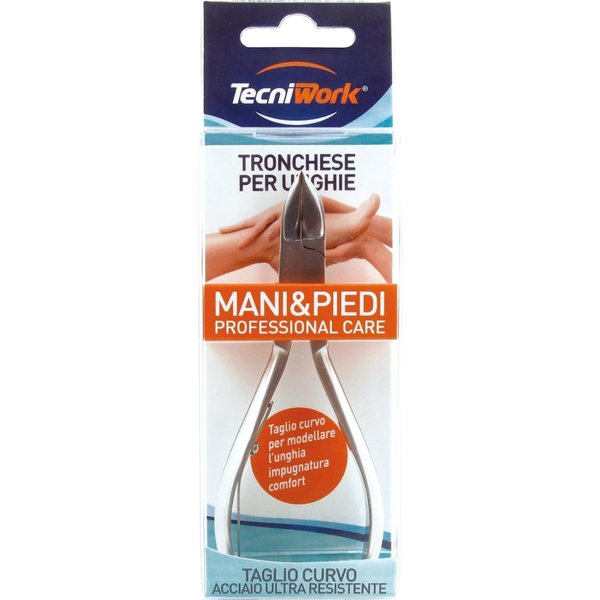 Tecniwork Mani&Piedi - Tronchese Per Unghie In Acciaio Satinato Taglio Curvo Per Manicure E Pedicure-image