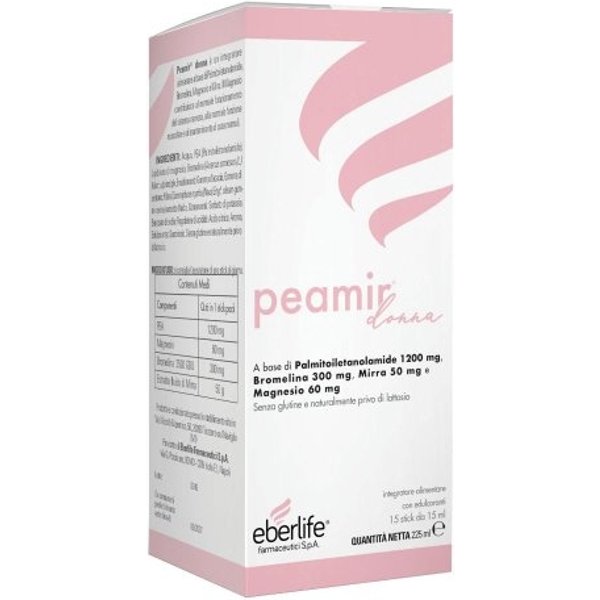 Eberlife Peamir Donna 15 Stick Packs Da 15 Ml - Integratore Per I Nervi E I Muscoli-image