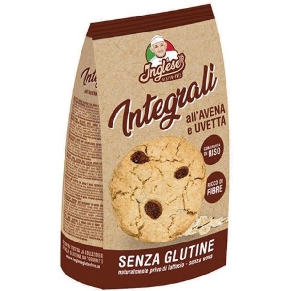 Inglese Biscotti Integrali Senza Glutine All'avena E Uvetta 300 Gr-image