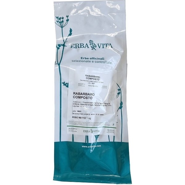 Erba Vita Rabarbaro Composto Tisana 1 Kg - Integratore Depurativo E Drenante-image