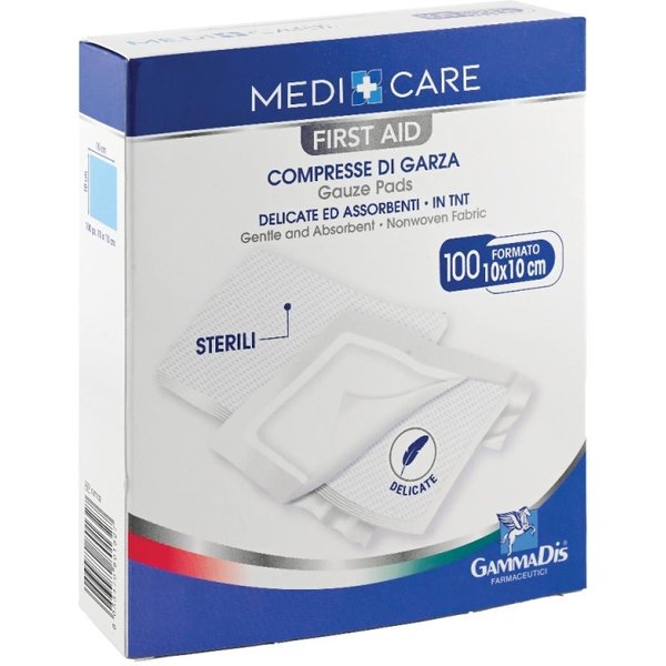 First Aid - 100 Compresse Di Garza Assorbenti In TNT 10X10Cm-image