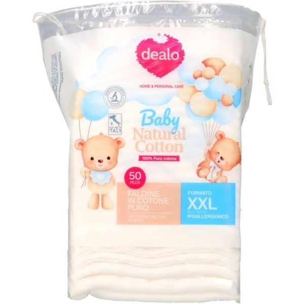 Qk Dealo Baby Natural Cotton - 50 Faldine In Morbido Cotone Naturale Per Igiene E Pelle Sensibile-image