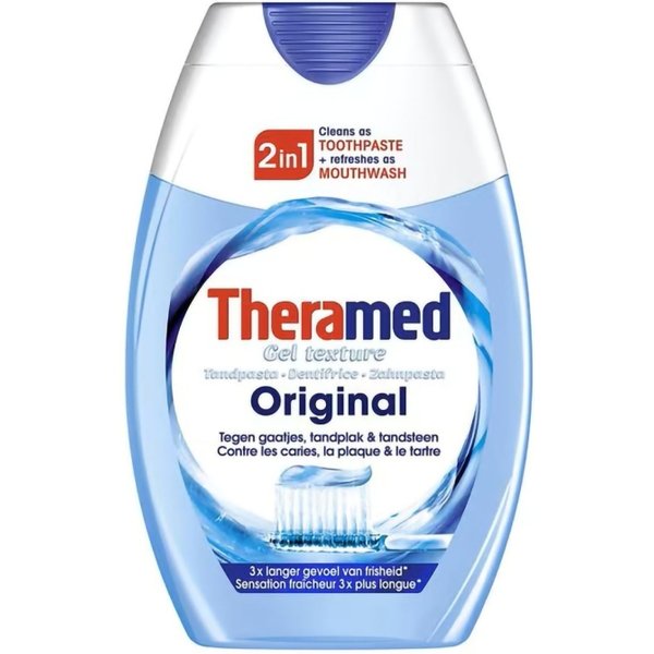 Theramed 2 In 1 Original - Dentifricio E Collutorio Per Igiene Orale Completa 75 Ml-image