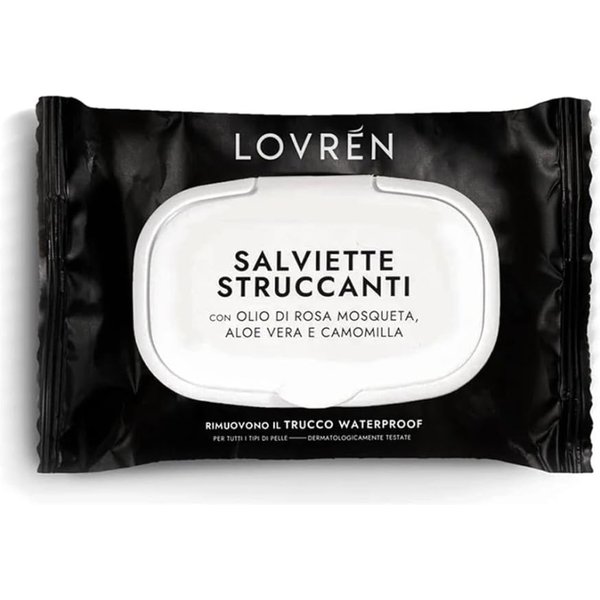 Biocom S.R.L. Lovren 20 Salviettine Struccanti Waterproof 3In1 Idratanti E Lenitive 20 Salviette-image