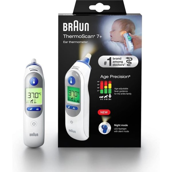 Braun Thermoscan 7+ - Termometro Auricolare Con Age Precision E Modalità Notte-image