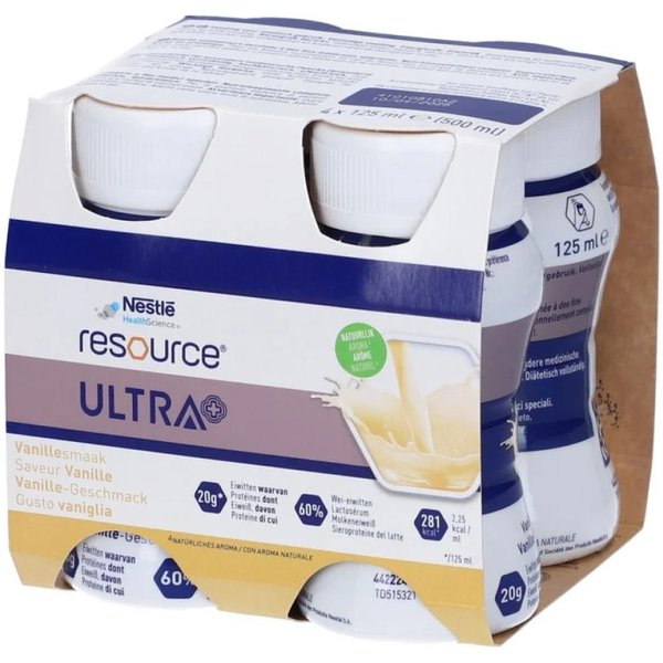 Nestle Resouce Ultra+ Gusto Vaniglia - Alimento A Fini Medici Speciali 4 Bottiglie Da 125 Ml-image