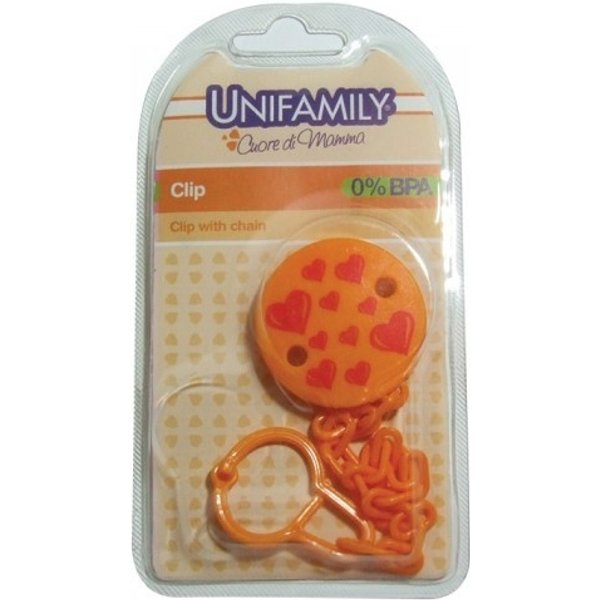 Unifamily Clip - Catenella Portasucchietto Per Bambino Senza BPA - Arancio-image