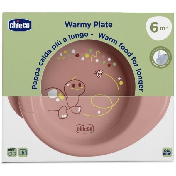 Artsana Chicco Warmy Plate - Piatto Per Pappa Calda 6M+ Rosa-image