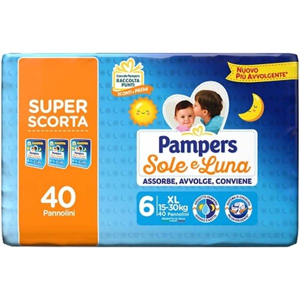 Pampers Sole & Luna - 40 Pannolini Taglia 6 XL (15-30 Kg)-image