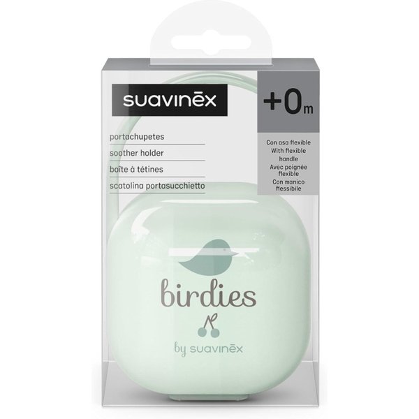 Suavinex Birdies - Scatolina Portaciuccio Per 2 Ciucci Colore Verde-image