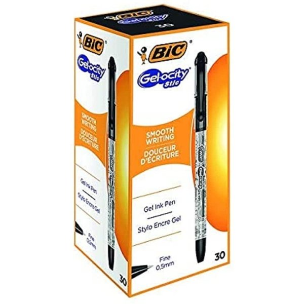 Bic Gelocity Stic - 30 Penne Gel Nere Punta 0,5 Mm-image