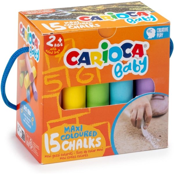 Carioca Baby - 15 Gessetti Per Bambini Senza Polvere, Certificati Dai 24 Mesi, Lavabili E Facili Da Cancellare-image