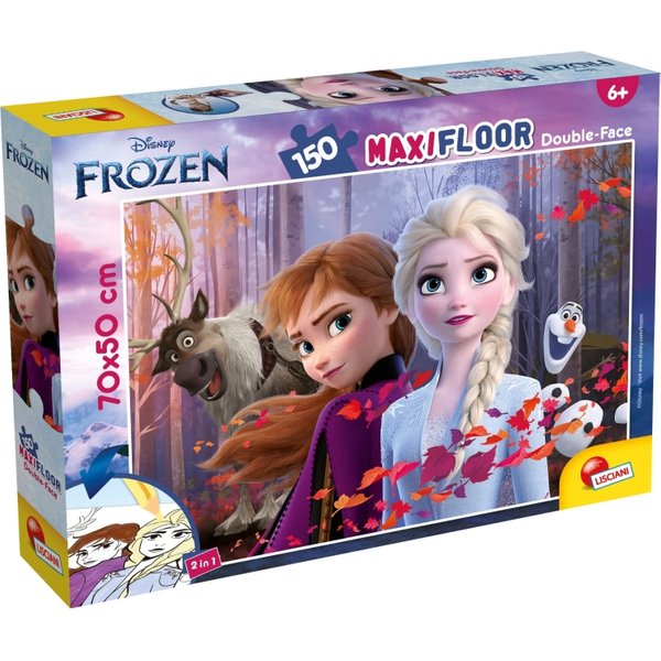 Lisciani Disney Frozen - Puzzle 150 Puzzle Maxi Floor Con Retro Da Colorare-image
