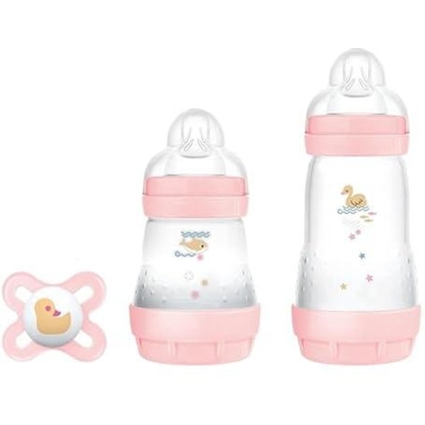 MAM Easy Start - 2 Biberon Neonato Con Ciuccio Originale 0+ Mesi 130 Ml E 260 Ml - Rosa-image