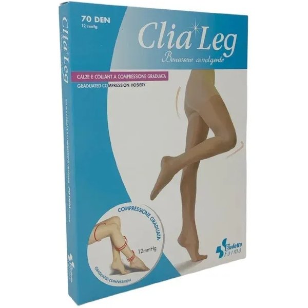 Clia Leg - Collant Compressione Graduata 70 Den (12 Mmhg) Taglia 2 Playa-image