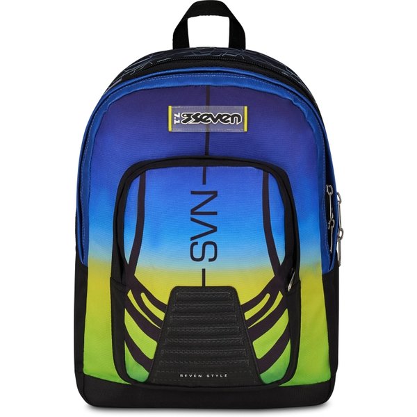 Seven Freethink Nuanced - Zaino Scuola Doppio Scomparto Blu Giallo, 34 Lt-image