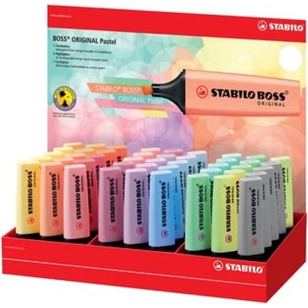 Stabilo Boss Pastel - Espositore Con 45 Evidenziatori Pastello Colori Assortiti-image
