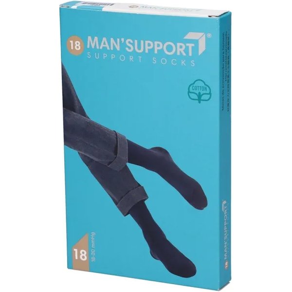 Gloria Med Man Support Cotton 18 - Gambaletto Preventivo A Compressione (15-18 Mmhg) Da Uomo In Cotone Taglia 5 Bianco-image