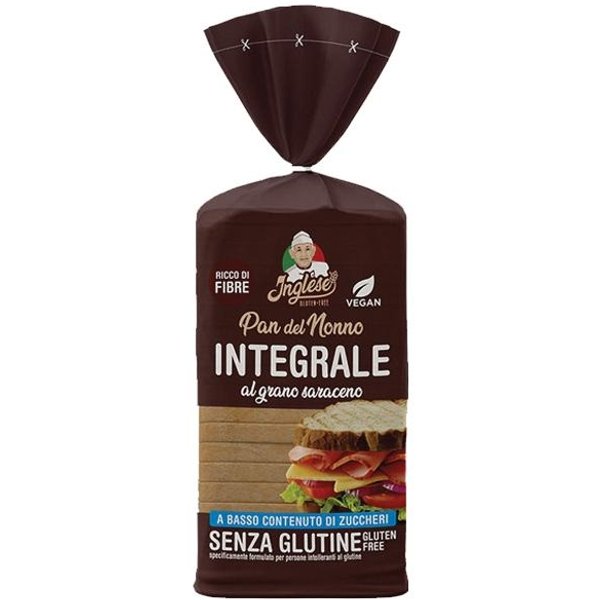 Inglese Pan Del Nonno Integrale Al Grano Saraceno Senza Glutine, Ricco Di Fibre E Senza Lattosio 300 Gr-image