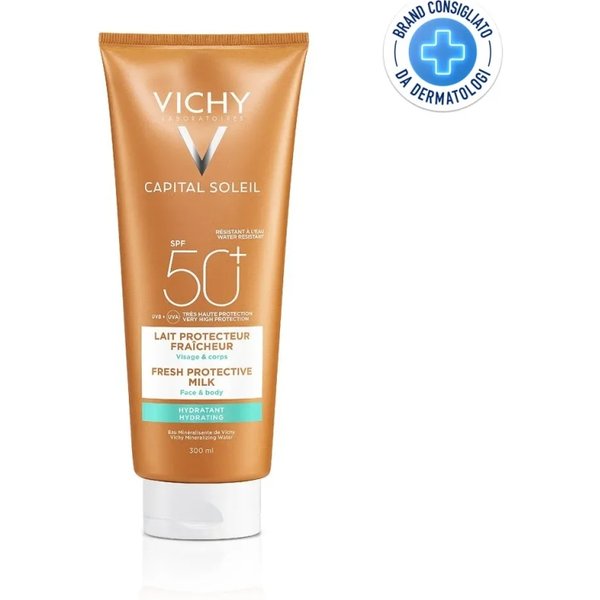 Vichy Crema Solare 50+ SPF Latte Idratante Fresco Capital Soleil Protezione Molto Alta 300 Ml-image