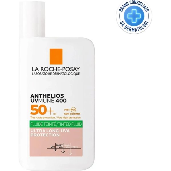 La Roche Posay Crema Solare Viso 50+ SPF Fluido Colorato Anthelios Uvmune 400 Protezione Molto Alta 50 Ml-image