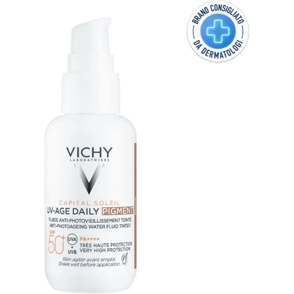 L'oréAl Vichy Crema Solare Viso 50+ Spf Fluido Anti-Fotoinvecchiamento Colorato Capital Soleil Uv Age Daily Pigment Protezione Molto Alt-image