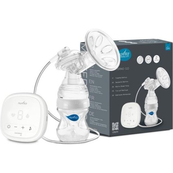 Nuvita Materno Go - Tiralatte Elettrico 2 Fasi Ricaricabile Con Biberon Anticolica 150 Ml-image