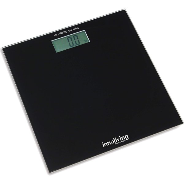 INN-107B Bilancia Digitale Pesapersone Slim Nera Con Display LCD Ampio-image