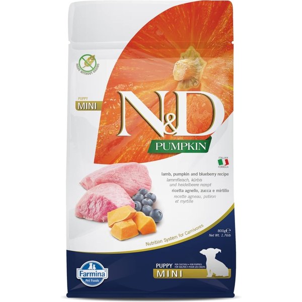 Farmina N&D Pumpkin Grain Free Puppy Mini Agnello Zucca E Mirtillo - Alimento Per Cuccioli E Cagne Gestanti/Allattanti 800 Gr-image