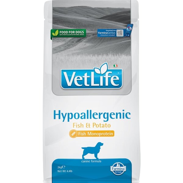 Farmina Vet Life Hypoallergenic Pesce E Patate - Alimento Dietetico Completo Per Cani Con Intolleranze E Problemi Cutanei 2 Kg-image