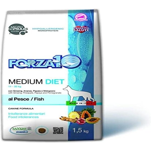 FORZA10 Forza 10 Medium Diet Al Pesce - Alimento Completo Per Cani Adulti Con Intolleranze 1,5 Kg-image