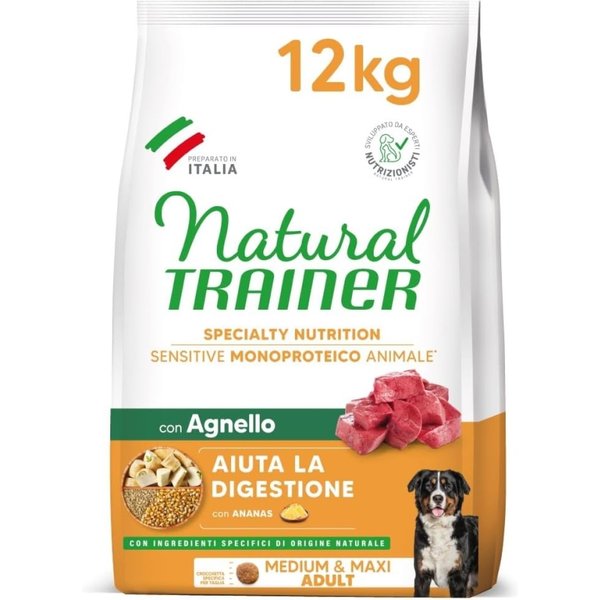 Natural Trainer Specialty Nutrition Medium & Maxi Adult Con Agnello - Alimento Completo Per Cani 12 Kg-image