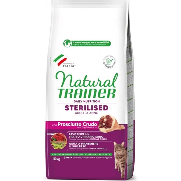 Natural Trainer Natural Trainer Daily Nutrition Prosciutto Crudo - Alimento Completo Per Gatti Adulti Sterilizzati 10 Kg-image