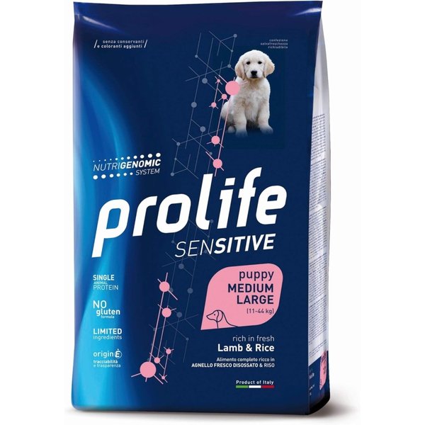 Prolife Cane Sensitive Puppy Agnello E Riso - Alimento Completo Per Cuccioli Sensibili M/L 2,5 Kg-image