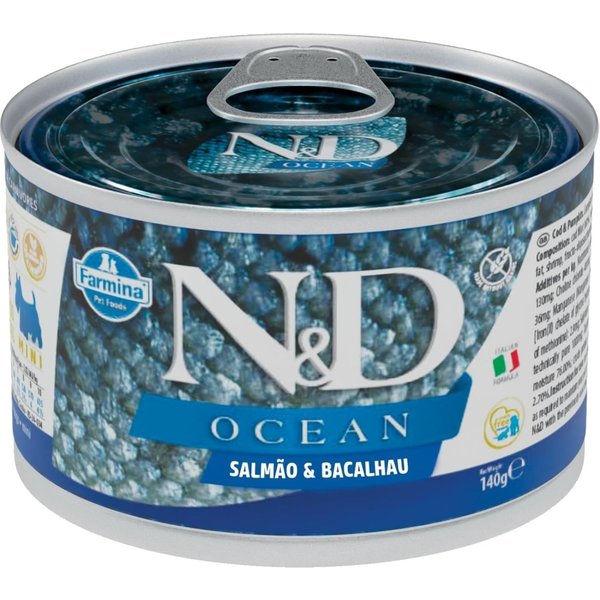 Farmina N&D Ocean Adult Mini Salmone E Merluzzo - Alimento Completo Per Cani Adulti Di Taglia Piccola 140 Gr-image