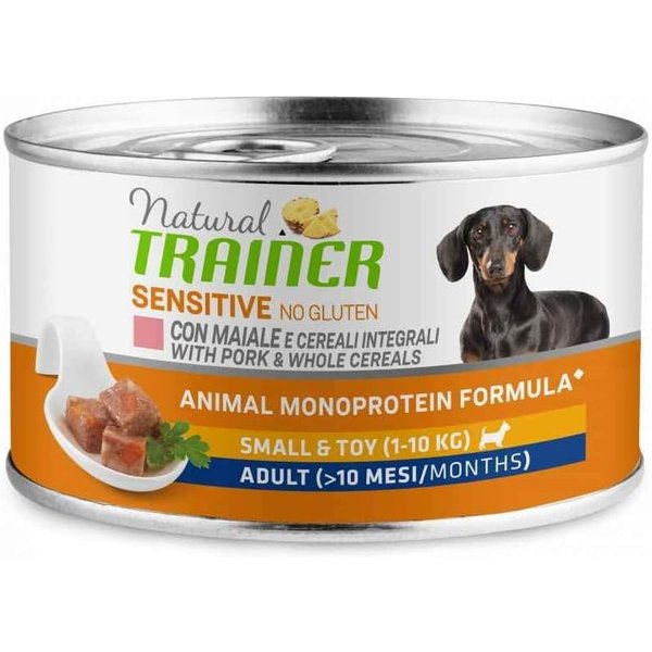 Natural Trainer Sensitive No Gluten Maiale E Cereali - Alimento Completo Per Cani Adulti Di Taglia Piccola 150 Gr-image