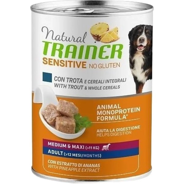 Natural Trainer Sensitive No Gluten Trota - Alimento Completo Per Cani Adulti Medium & Maxi 400 Gr-image