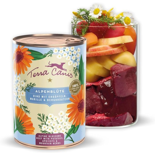 Terra Canis Flower Alpine Manzo - Alimento Umido Complementare Per Cani 400 Gr-image