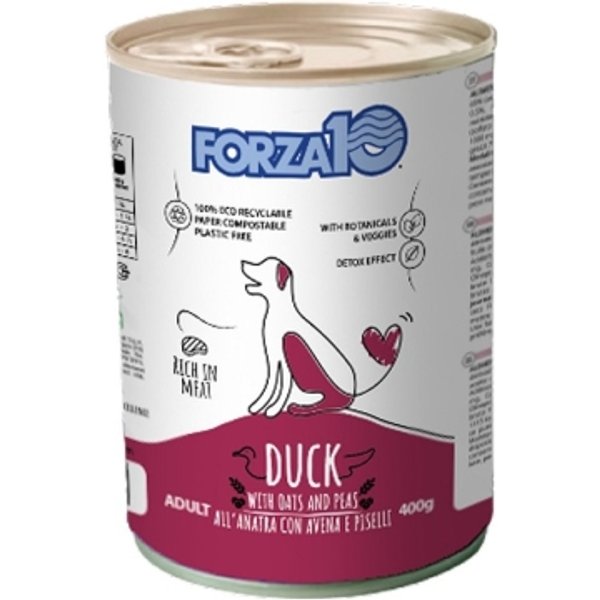 FORZA10 Forza 10 Adult Mantenimento Anatra Con Avena E Piselli - Alimento Completo Per Cani Adulti 400 Gr-image