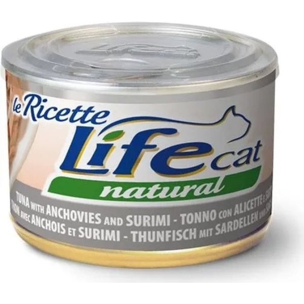 Life Petcare Life Cat Natural Tonno Con Alicette E Surimi - Alimento Umido Per Gatti 150 Gr-image