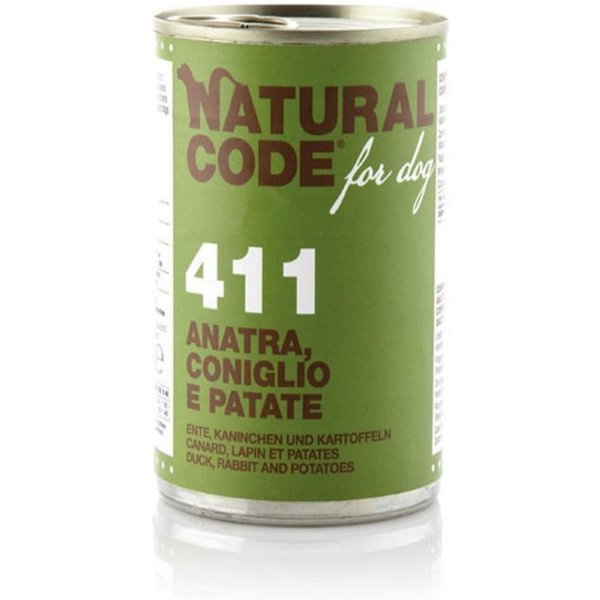 Natural Code 411 Anatra, Coniglio E Patate - Alimento Completo Per Cani 400 Gr-image
