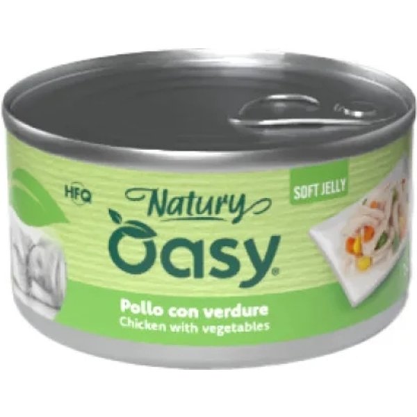 Oasy Wet Dog Natury Soft Jelly Pollo Con Verdure - Alimento Complementare Per Cani 150 Gr-image