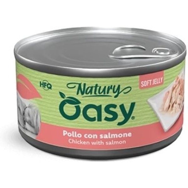 Oasy Wet Dog Natury Soft Jelly Pollo Con Salmone - Alimento Complementare Per Cani 150 Gr-image