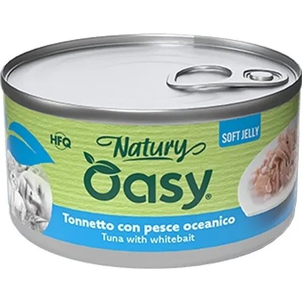 Oasy Wet Cat Natury Soft Jelly Tonnetto Con Pesce Oceanico - Alimento Complementare Per Gatti Adulti 150 Gr-image