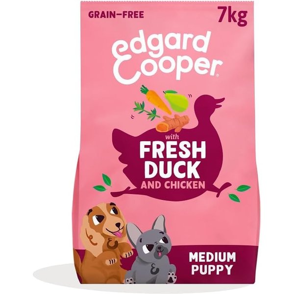 Edgard & Cooper Fresh Duck And Chicken Medium Puppy Grain-Free All'anatra E Pollo - Alimento Completo Per Cani Cuccioli In Crescita 7 Kg-image
