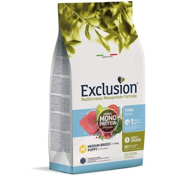 Exclusion Mediterraneo Monoprotein Formula Medium Breed Puppy Al Tonno - Alimento Completo Per Cuccioli Di Taglia Media 12 Kg-image