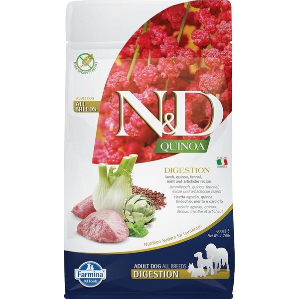 Farmina N&D Quinoa Digestion Adult Dog All Breeds All'agnello - Alimento Dietetico Completo Per Cani 800 Gr-image